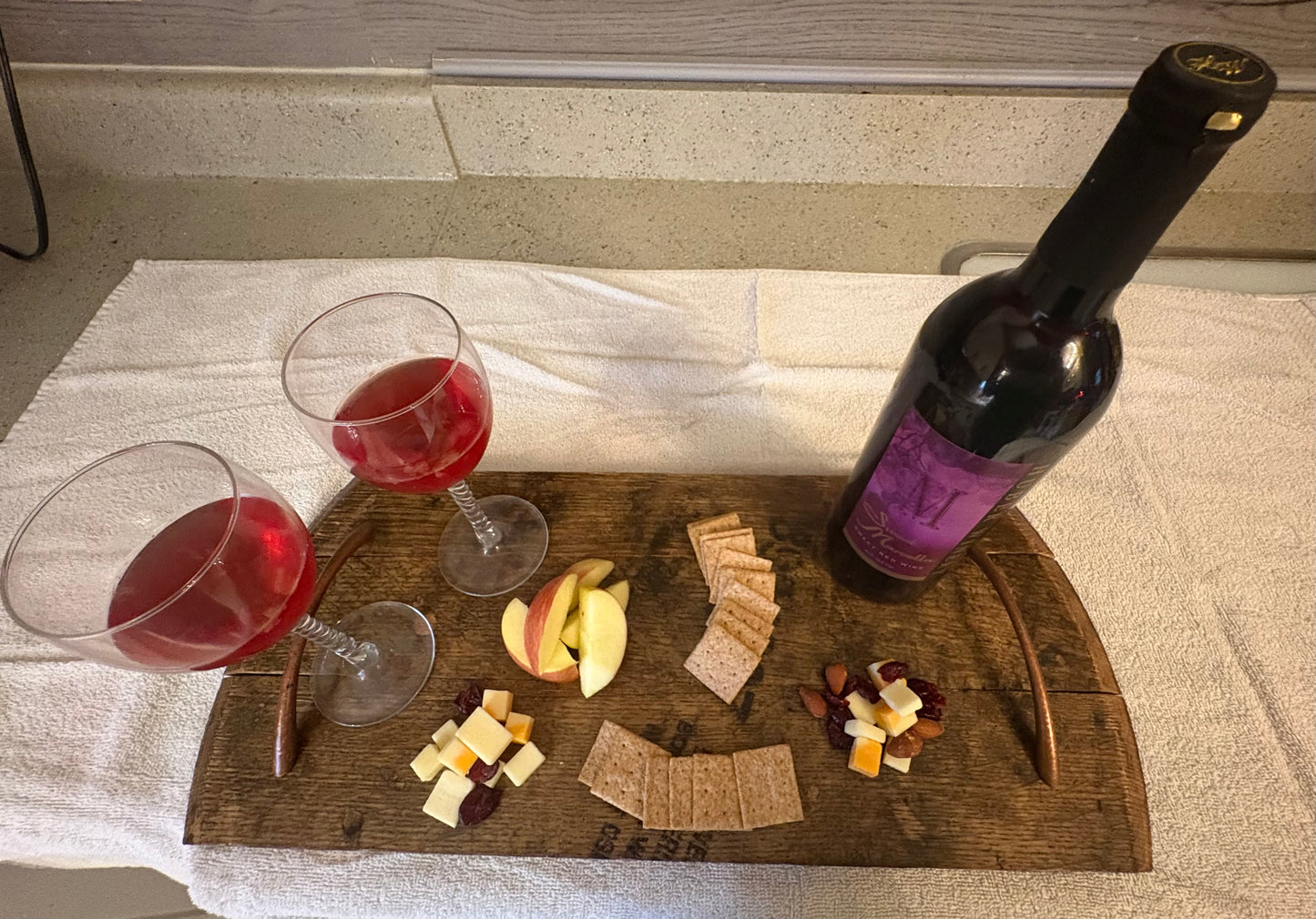 Barrel Head Charcuterie Board or Bourbon Display