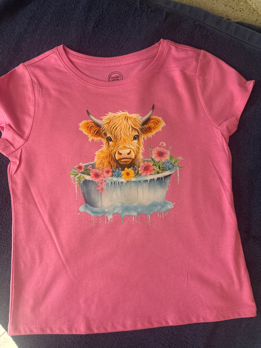 Highland Cow Youth T Shirt