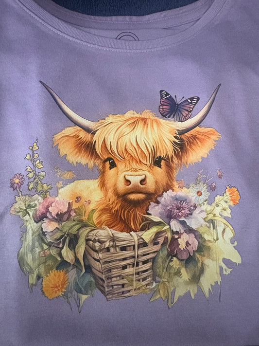 Highland Cow Youth T Shirt