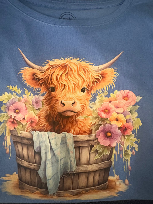 Highland Cow Youth T Shirt