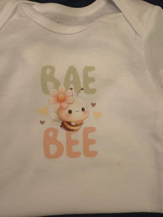 White Bae Bee Onesie