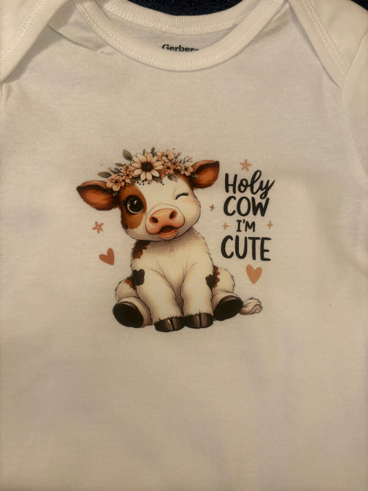 White Holy Cow I’m Cute Onesie