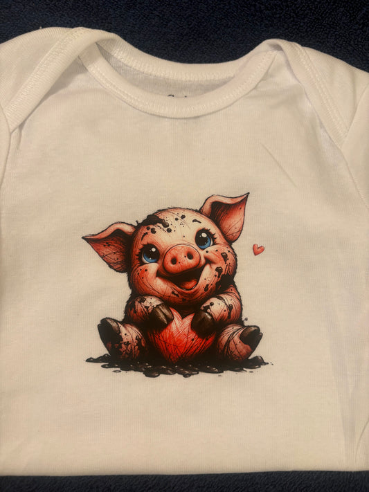 White Dirty Piggy Onesie